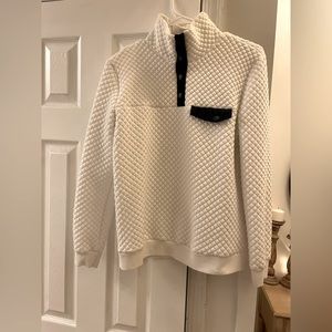 White and navy quarter zip